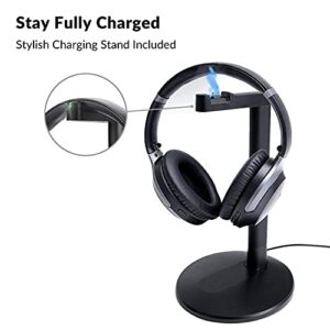 Avantree Aria Podio Wireless Noise Cancelling Headphones with Charging Dock Base, SSD Option, Bluetooth 5.0 Headset with Boom Mic for Meeting, Online Class, Work on PC Phone Computer Laptop