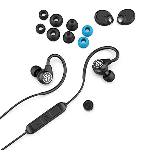 JLab Fit Sport 3 Wireless Fitness Gym Earbuds | Bluetooth 4.2 | 6 Hour Battery Life | Flexible Memory Wire |IP55 Dust/Sweat Proof Rating | Noise Isolation | Universal Track Controls | Black