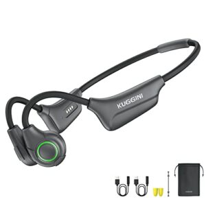 kuggini bone conduction headphones, open ear sport headphones bluetooth sweatproof waterproof wireless earphones with mic headset for running, gym, hiking, cycling
