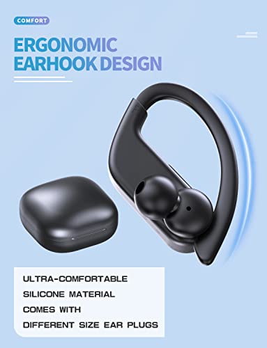 Wireless Earbuds Sports Bluetooth 5.1 Headphones Earhook Noise Cancelling, 50H Wireless Ear Buds Over Ear with Charging Case, Bluetooth Earphone for Samsung Android, Audifonos Bluetooth inalambricos