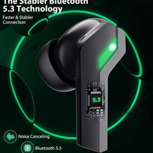 Bluetooth 5.3 Wireless Earbuds in-Ear Headphone for iPhone 14 Pro Max 13 Samsung Z Fold 4 Flip 3, Noise Cancelling Mic Bass Sound Sport Headset for iPad 10 Galaxy S23 S22 S21 Pixel 7 Pro 6 Oneplus 11