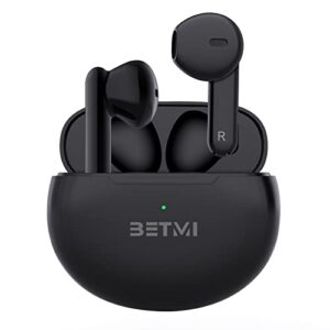 betmi – true wireless earbuds – in-ear bluetooth5.1 headphones – 40h playtime, ipx5 waterproof tws with dual mic for sport, light-weight earphones for android ios/iphone – black