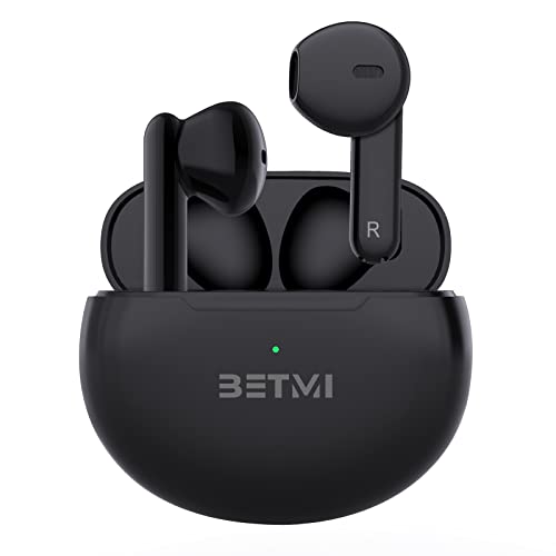 BETMI - True Wireless Earbuds - in-Ear Bluetooth5.1 Headphones - 40H Playtime, IPX5 Waterproof TWS with Dual Mic for Sport, Light-Weight Earphones for Android iOS/iPhone - Black