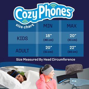 CozyPhones Sleep Headphones - Over Ear Headphones from Ultra Thin Cool Mesh Wired for Side Sleepers, Meditation, Running, Laptop, and Phone - Gray Lycra