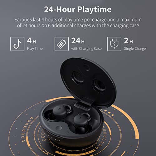 Sleeping Earbuds, Smallest Sleepbuds Comfortable in-Ear Headphones with Mic Noise Reduction Earbuds for Sleeping on Side Snoring Yoga