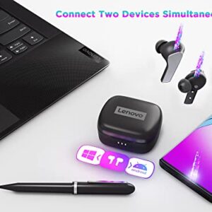 Lenovo Smart True Wireless Earbuds - Smart Switch Fast Pair - Active Noise Cancelling Earphones with Wireless Charging Case - 28 Hrs Playtime Headphones - 6 Built-in Mics - Bluetooth - Black