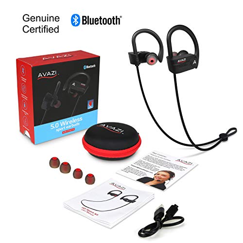 AVAZI Bluetooth 5.1 Wireless Earbuds, Sport IPX7 Waterproof Earphones, Richer Bass HiFi Stereo in-Ear Earphones, Gaming Mode, 12 hrs, Running Bluetooth Headphones W/CVC6.0 Noise Cancelling Mic