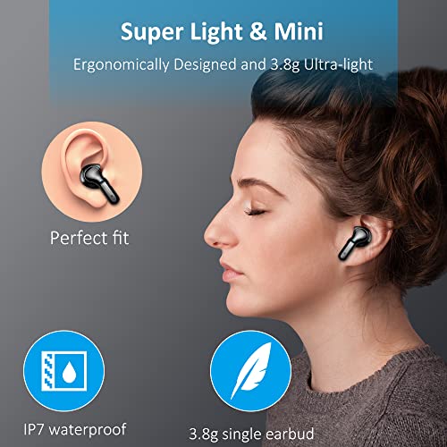 Wireless Earbud, Bluetooth 5.3 Headphones 2022 Bluetooth Earbud with Dual Mic, Wireless Earphones in Ear 40H Deep Bass Noise Cancelling Wireless Headphones IP7 Waterproof Ear Buds for Sport USB-C[New]