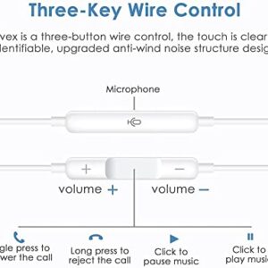 WASABI MANGO 2 Pack iPhone Earbuds Wired [Apple MFi Certified] Headphones with Lightning Connector Compatible 13/12/11/X/SE/8/7, Support All iOS System(Built-in Microphone & Volume Control), White-2