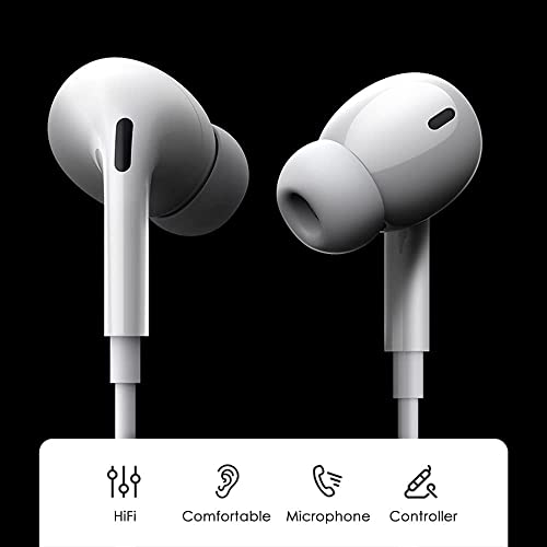 WASABI MANGO 2 Pack iPhone Earbuds Wired [Apple MFi Certified] Headphones with Lightning Connector Compatible 13/12/11/X/SE/8/7, Support All iOS System(Built-in Microphone & Volume Control), White-2