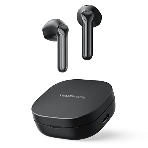 Wireless Earbuds Truefree A1 Bluetooth 5.0 Headphones Wireless Earphones with 4 Mics, Immersive Stereo Sound by 14.2mm Driver, ENC for Clear Calls, USB-C Charge, 18 Hours of Playtime, Single/Twin Mode