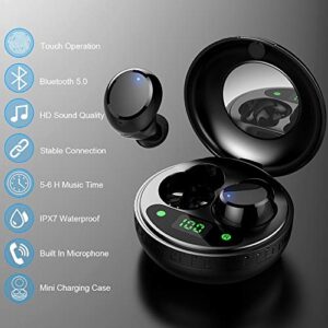 MuGo Wireless Earbuds, Bluetooth Headphones Wireless Earphones with Immersive Sound, Bluetooth 5.0 Headset with Mic, In Ear Headphones with Noise Cancelling, 25H Playtime Charging Case, IP7 Waterproof