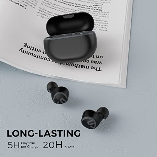 SoundPEATS Mini Wireless Earbuds Bluetooth 5.2 Headphones in-Ear Stereo Earphones with Speech AI Noise Cancellation for Calls, Touch Control, Total 20 Hours, Twin/Mono Mode