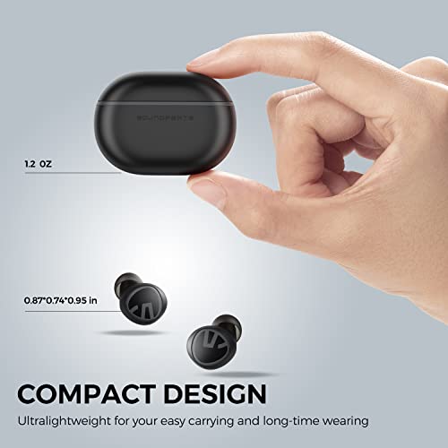 SoundPEATS Mini Wireless Earbuds Bluetooth 5.2 Headphones in-Ear Stereo Earphones with Speech AI Noise Cancellation for Calls, Touch Control, Total 20 Hours, Twin/Mono Mode