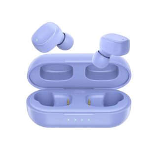 kenkuo wireless earbuds for small ear canals, only 3g light weight, ipx6 waterproof bluetooth ear buds, fast charging case, wireless earphones compatible with apple & android, purple