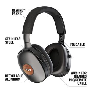 House of Marley Positive Vibration XL ANC: Noise Cancelling Over-Ear Headphones with Microphone, Wireless Bluetooth Connectivity, and 26 Hours of Playtime