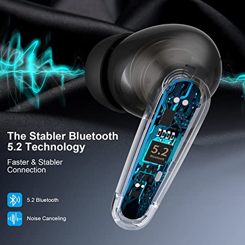 Wireless Earbuds Bluetooth 5.2 Headphone Samsung Fold 4 Flip 3, In-Ear Noise Cancelling Mic Bass Sound Sport Headset for iPhone 14 Pro Max 13 iPad 10 Galaxy S23 S22 Ultra S21 Oneplus 11 10 Pixel 7 Pro
