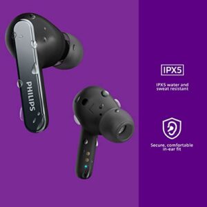 Philips T5506 True Wireless Headphones with Noise Canceling Pro (ANC PRO) and Up to 32hrs Playtime with Wireless Charging Case, Black