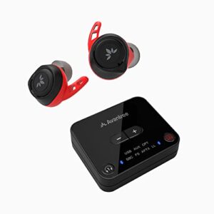 avantree ht4106 – wireless earbuds for tv listening with 8hrs of bluetooth playtime, universal television compatibility, and headphones design for larger ears