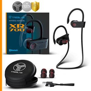 TREBLAB XR700 - Wireless Running Earbuds - Top Sports Headphones, Custom Adjustable Earhooks, Bluetooth 5.0 IPX7 Waterproof,Rugged Workout Earphones, Noise Cancelling Microphone in-Ear Headset