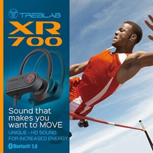 TREBLAB XR700 - Wireless Running Earbuds - Top Sports Headphones, Custom Adjustable Earhooks, Bluetooth 5.0 IPX7 Waterproof,Rugged Workout Earphones, Noise Cancelling Microphone in-Ear Headset