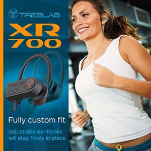 TREBLAB XR700 - Wireless Running Earbuds - Top Sports Headphones, Custom Adjustable Earhooks, Bluetooth 5.0 IPX7 Waterproof,Rugged Workout Earphones, Noise Cancelling Microphone in-Ear Headset