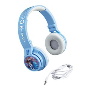 ekids frozen 2 wireless bluetooth portable kids headphones with microphone, volume reduced to protect hearing rechargeable battery, adjustable kids headband for school frustration free packaging