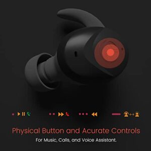 OCELY Wireless Sports Earbuds, [Lilt Series] Bluetooth 5.2 Ear Bud Headphone, Noise Isolation, Hear-Through, Gaming Mode, IPX7 Waterproof, ENC, Clear Calls, 24H with Charging Case, Black