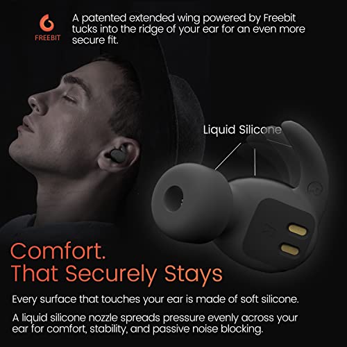 OCELY Wireless Sports Earbuds, [Lilt Series] Bluetooth 5.2 Ear Bud Headphone, Noise Isolation, Hear-Through, Gaming Mode, IPX7 Waterproof, ENC, Clear Calls, 24H with Charging Case, Black