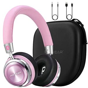 prohear 010 kids bluetooth active noise cancelling headphones with safe 85db volume limit for autism, school, distance learning, car and airplane trips – pink