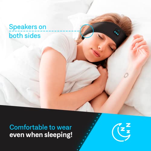 iJoy Sleep Band Bluetooth Headphones- Bluetooth Headband Headphones with Built in Controls and Slim Side Speakers- Bluetooth Sleep Headphones for Side Sleepers- Sleeping Headphones Wireless Bluetooth