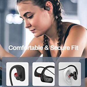 DACOM Bluetooth Headphones Wireless in-Ear Sport Earbuds with IPX7 Waterproof 20H Playtime Running Neckband Bluetooth Headphones Deep Bass Stereo for Workout Gym(Black)