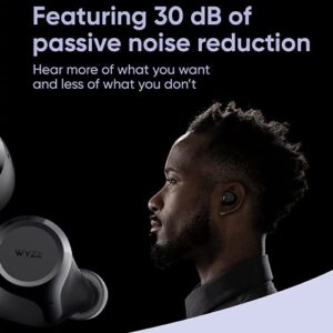 WYZE Wireless Earbuds 5.0 Bluetooth Headphones with IPX5 Sweat Resistance, 30 dB Noise Reduction,4 Voice-Isolating Mics, Alexa Built-in True Wireless Earbuds,Charging Case, Workout,Sports