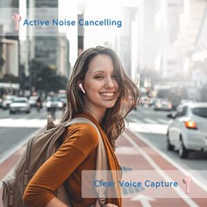 AKSONIC Wireless Bluetooth Headphones Active Noise Cancelling Ear Buds True Wireless Earbuds Touch Control Bluetooth Earbuds 40h Playtime Wireless Charging USB-C Charge Bluetooth 5.1 Deep Bass Sports