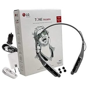 lg tone hbs-510 triumph black – bluetooth wireless stereo headset 510 with 1.2amp quick wall/car charger (us retail packing kit)