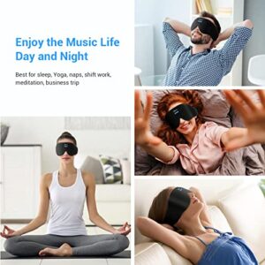 Bluetooth 3D Eye Mask for Sleeping, Sleep Mask with Wireless Headphones Wireless Music Sleeping Eye Mask Washable Earbuds for Side Sleeper, Air Travel, Office Nap, Meditation (Black)