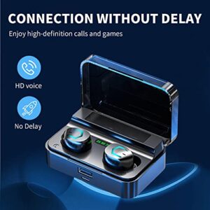 Wireless Earbuds,Bluetooth 5.3 Headphones 50H Playtime LED Power Display Earphone Stereo Sound Deep Bass Crystal-Clear Calls Headset with Charging Case for Workout/Home/Office/Gym,Asnrc Ear Buds,Black