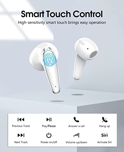 aowoka Bluetooth Headphones, Wireless Earbuds Bluetoth 5.2 with ENC Clear Call, 32H Playtime with Changing, IPX7 Waterproof, Stereo Sound Bluetooth Earbuds, Portable for Work/Study/Travel