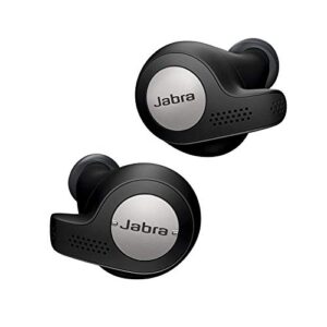 jabra elite active 65t earbuds – true wireless earbuds with charging case, bluetooth earbuds with a secure fit and superior sound, long battery life and more (renewed) (titanium black)