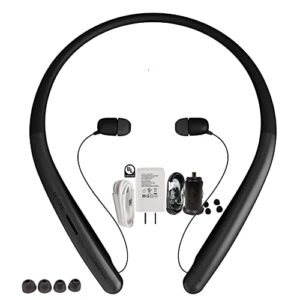 lg tone style hbs-sl5 bluetooth wireless stereo neckband earbuds tuned by meridian audio – 1.2amp quick wall/car charger (us retail packing kit)