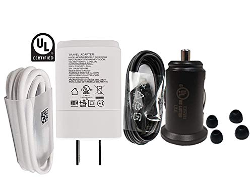 LG Tone Style HBS-SL5 Bluetooth Wireless Stereo Neckband Earbuds Tuned by Meridian Audio - 1.2Amp Quick Wall/Car Charger (US Retail Packing Kit)