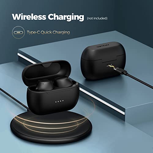 Wireless Earbuds ANC, Bluetooth 5.2 Active Noise Canceling Headphones w/35H Playtime and Punchy Bass, Sport Earphones w/Wireless Charging, Touch Control, Twins and Mono Modes, IPX8