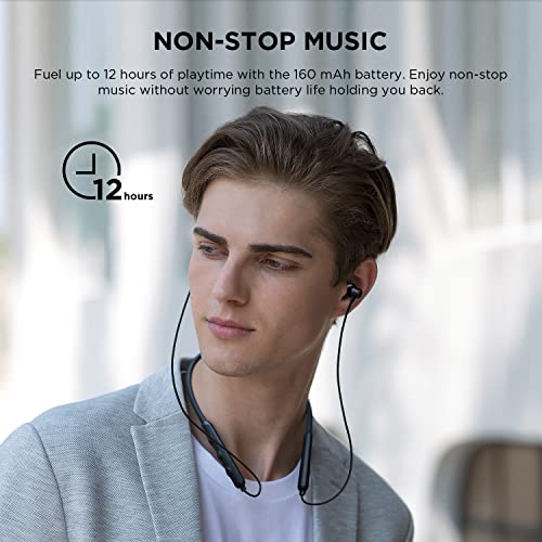 1MORE omthing Wireless Headphones, Bluetooth 5.0 Neckband Headphones,Earphones with Microphone for Sports, Premium Sound, 12H Playtime, Black