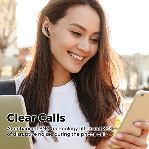 SoundPEATS Life Wireless Earbuds, Active Noise Cancelling Bluetooth 5.2 Headphones, Wireless Earphones with Dual Mic AI ENC for Clear Calls, Transparency Mode, 25 Hours of Playtime, Immersive Sound