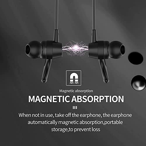 Bluetooth Headphones,V5.0 Wireless Magnetic Earbuds 16H Playtime,IPX7 Sweatproof Bluetooth Neckband Earphone with Built-in Microphone for Sports Phone Call Music(Black)