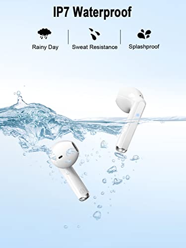 GCBIG Wireless Earbud, Bluetooth 5.3 Headphones with 4 ENC Noise Cancelling Mics, Wireless Headphones in Ear with 25H Playtime, IP7 Waterproof Sports Bluetooth Earphones HiFi Stereo for Android iOS