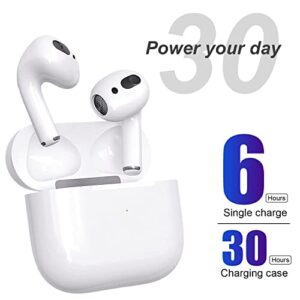 TUOTUER Air Pods 3rd Generation, 5.3 Wireless Earbuds with Lightning Charge Case, Bluetooth Headphones Noise Canceling Up to 30 Hours of Battery Life, IPX5 Waterproof Earphones for iPhone/Android