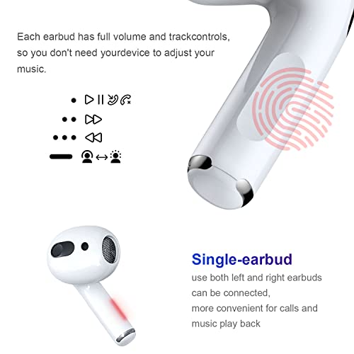 TUOTUER Air Pods 3rd Generation, 5.3 Wireless Earbuds with Lightning Charge Case, Bluetooth Headphones Noise Canceling Up to 30 Hours of Battery Life, IPX5 Waterproof Earphones for iPhone/Android