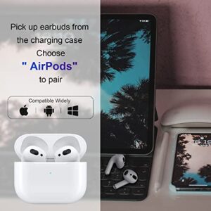 TUOTUER Air Pods 3rd Generation, 5.3 Wireless Earbuds with Lightning Charge Case, Bluetooth Headphones Noise Canceling Up to 30 Hours of Battery Life, IPX5 Waterproof Earphones for iPhone/Android