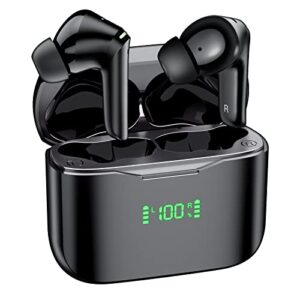 mood pie wireless earbuds,bluetooth 5.3 earbuds with 80h playtime ipx7 waterproof stereo sound true wireless charing earbuds with 4 bulit in microphone noise canceling ear buds for sport and working